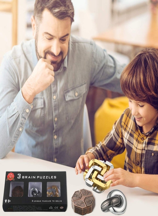 سكايليتي أحجية معدنية من 3 قطع من سكايليتي، لعبة ألغاز ذهنية، أحجية معدنية ثلاثية الأبعاد هدية عيد الميلاد للكبار والمراهقين، ألعاب ذكاء منطقية، لعبة تعليمية صعبة (تصميم أنيق) - Image 4